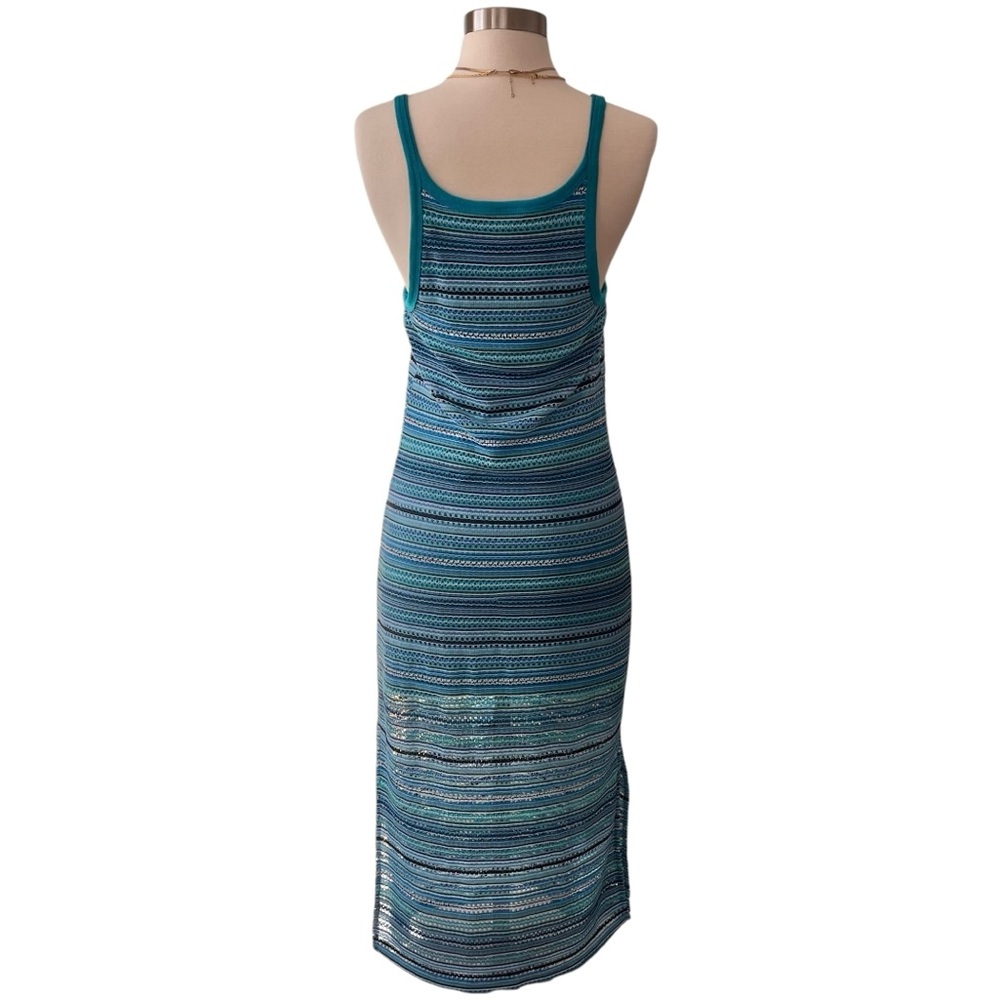 Vintage Y2K No Boundaries blue stripe knit maxi tank dress Junior's M - Picture 5 of 15